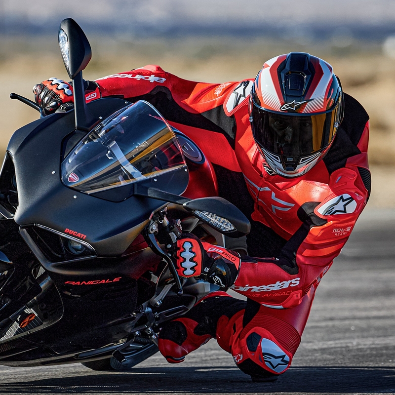 Alpinestars GP Plus V4 Sprint Ολόσωμη δερμάτινη στολή μοτοσικλέτας, συμβατή με τεχνολογία αέρα, Fluo Κόκκινο-Κόκκινο-Λευκό-Μαύρο