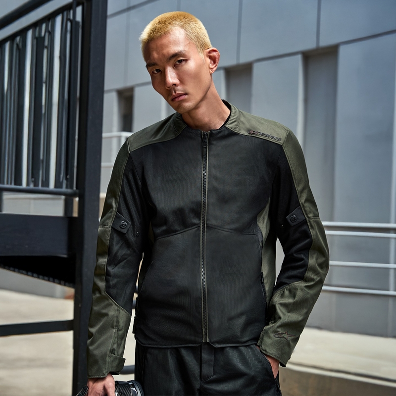 Μπουφάν μοτοσικλέτας Alpinestars C-1 Air μαύρο-χακί