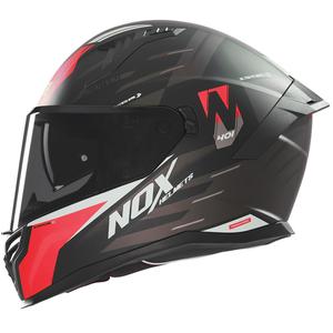 Κράνος μοτοσικλέτας full-face NOX N401 Crower ματ μαύρο-κόκκινο