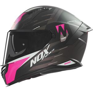 Κράνος μοτοσικλέτας ολόσωμο NOX N401 Crower ματ μαύρο-ροζ