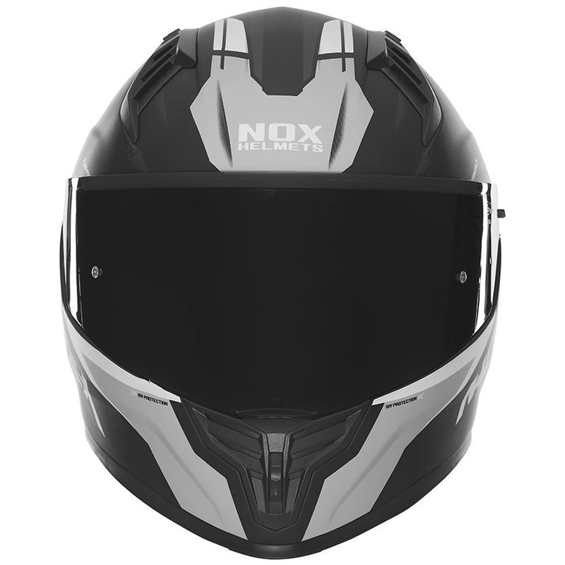 Κράνος μοτοσικλέτας NOX N401 Crower full-face μαύρο-ασημί ματ