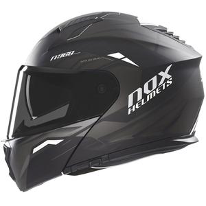 Αναδιπλούμενο κράνος μοτοσυκλέτας NOX N968 Ultra ματ μαύρο-άσπρο