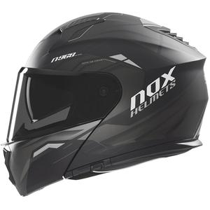 Κράνος Μοτοσικλέτας NOX N968 Ultra Flip-Up Μαύρο Ματ-Τιτάνιο