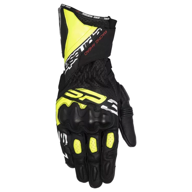 Γάντια μοτοσυκλέτας Alpinestars SP-3 μαύρο-fluo κίτρινο-άσπρο