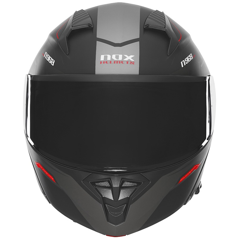 Αναδιπλούμενο κράνος μοτοσυκλέτας NOX N968 Ultra ματ μαύρο-κόκκινο