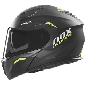 Αναδιπλούμενο κράνος μοτοσυκλέτας NOX N968 Ultra ματ μαύρο-fluo κίτρινο