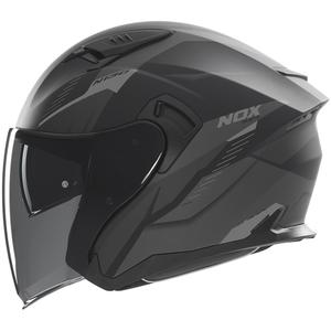 Κράνος μοτοσυκλέτας ανοιχτής όψης NOX N130 Myst ματ μαύρο-ασημί