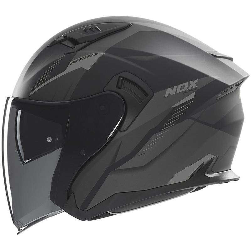 Κράνος μοτοσυκλέτας ανοιχτής όψης NOX N130 Myst ματ μαύρο-ασημί