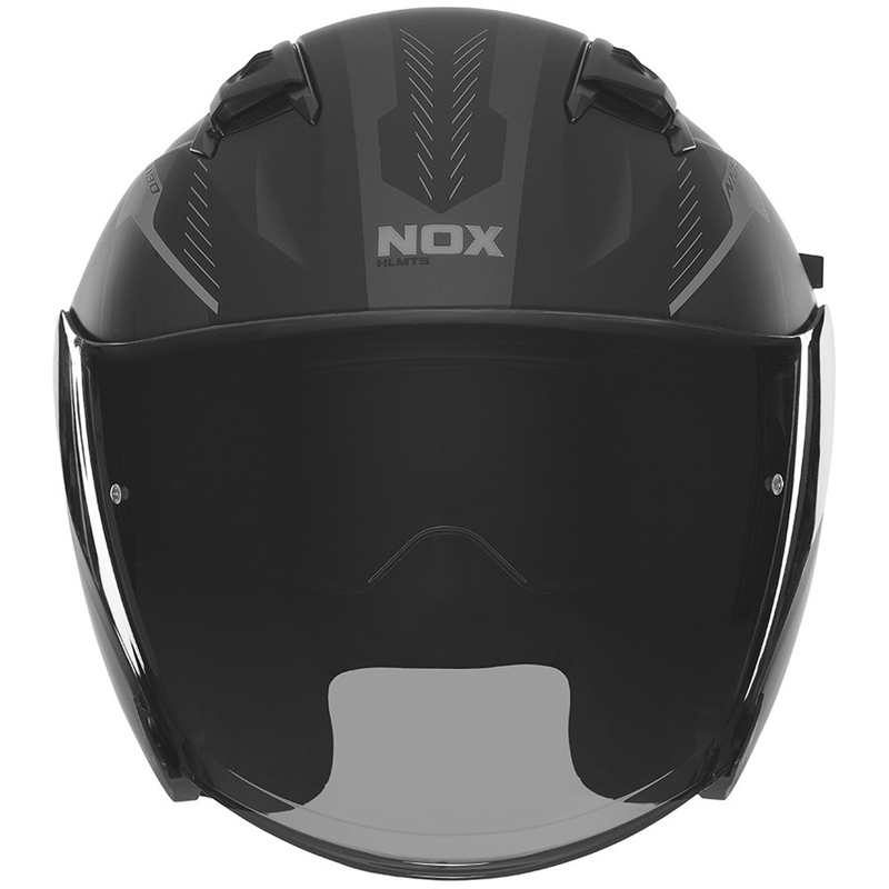 Κράνος μοτοσυκλέτας ανοιχτής όψης NOX N130 Myst ματ μαύρο-ασημί