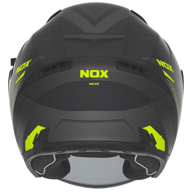 Κράνος μοτοσυκλέτας ανοιχτής όψης NOX N130 Myst ματ μαύρο-fluo κίτρινο