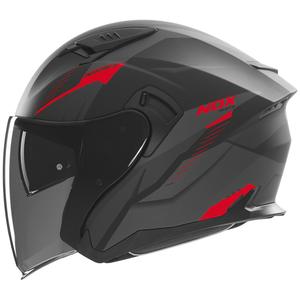 Κράνος μοτοσυκλέτας ανοιχτής όψης NOX N130 Myst ματ μαύρο-κόκκινο