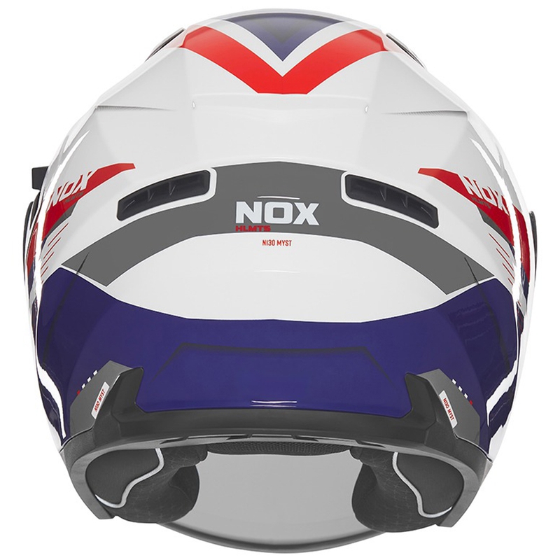 Κράνος μοτοσυκλέτας ανοιχτής όψης NOX N130 Myst λευκό-μπλε-κόκκινο