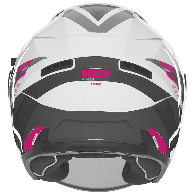 Κράνος μοτοσυκλέτας ανοιχτής όψης NOX N130 Myst λευκό-μαύρο-ροζ