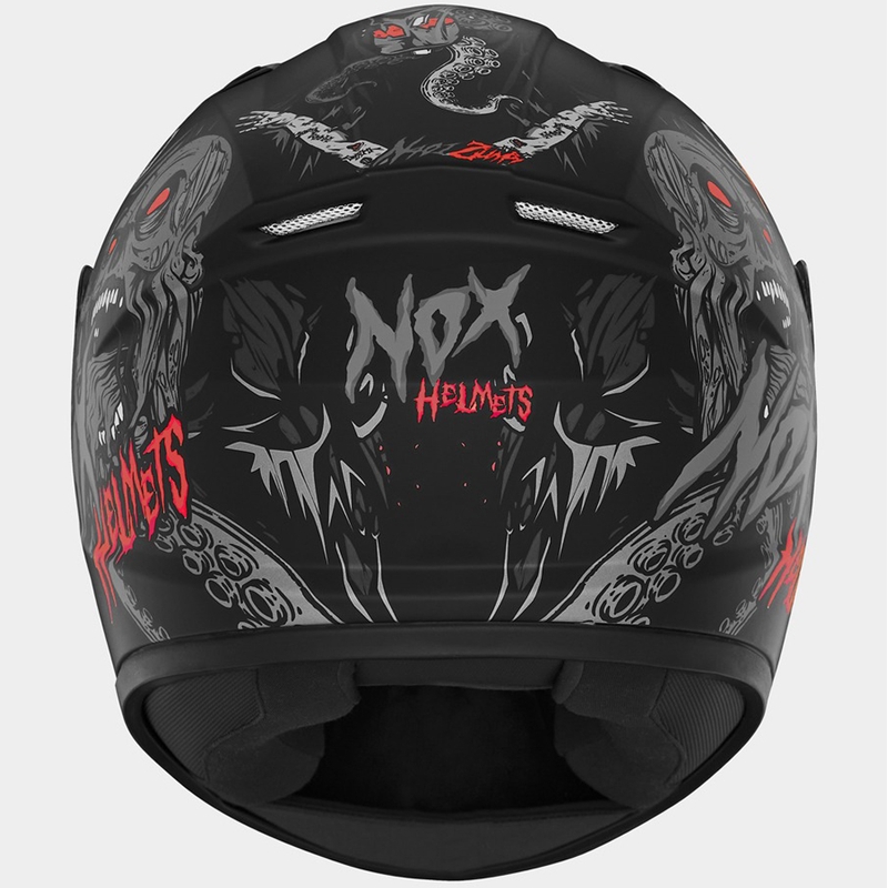 Παιδικό κράνος μοτοσυκλέτας full-face NOX N731 ZUMBI ματ μαύρο-κόκκινο