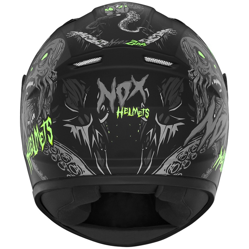 Παιδικό κράνος μοτοσικλέτας full-face NOX N731 ZUMBI ματ μαύρο-πράσινο