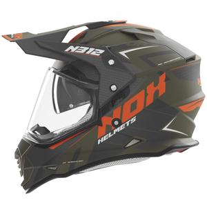 Enduro κράνος μοτοσικλέτας NOX N312 Vapor matt khaki-orange
