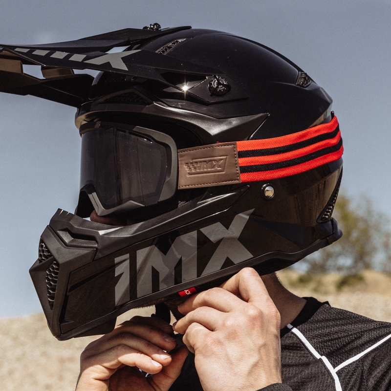 Γυαλιά μοτοκρός iMX Endurance Rust μαύρο-κόκκινο με καπνιστό πλεξιγκλάς