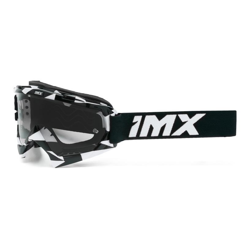 Γυαλιά μοτοκρός iMX Mud λευκό-μαύρο με διάφανο πλεξιγκλάς