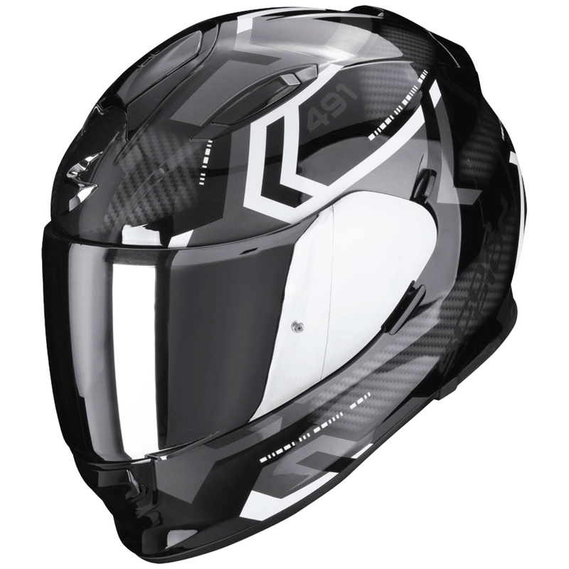 Έκπτωση κράνος full face SCORPION EXO-491 SPIN μαύρο-άσπρο προσφορά