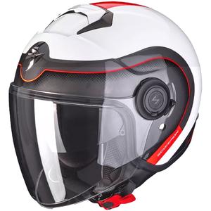 Ανοιχτό κράνος μοτοσικλέτας Scorpion EXO-CITY ROLL λευκό-κόκκινο