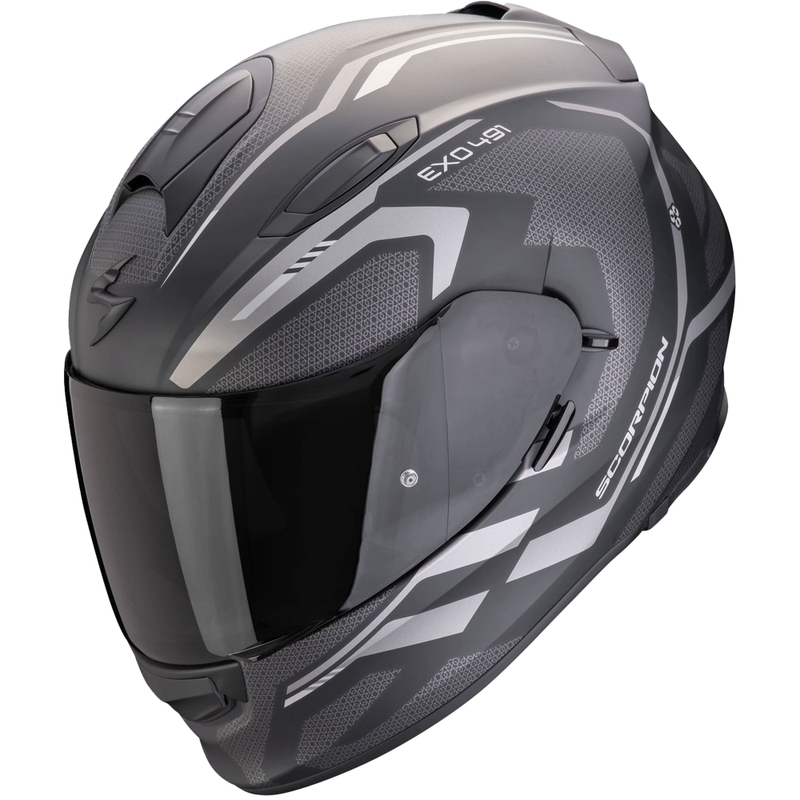 Κράνος μοτοσικλέτας Scorpion EXO-491 KRYPTA full face, ματ μαύρο-ασημί
