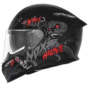 Κράνος μοτοσικλέτας full-face NOX N401 ZUMBI ματ μαύρο-κόκκινο