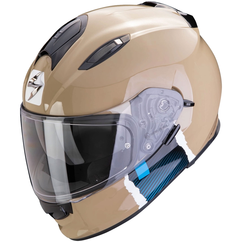 Scorpion EXO-491 ΚΩΔΙΚΟΣ ολόσωμα κράνος μοτοσυκλέτας άμμο-μπλε
