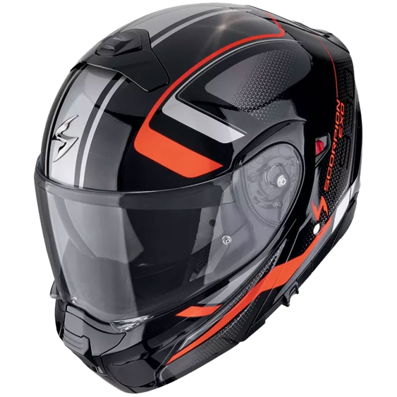 Αρθρωτό κράνος μοτοσικλέτας Scorpion EXO-930 EVO ARDENS μεταλλικό μαύρο-κόκκινο