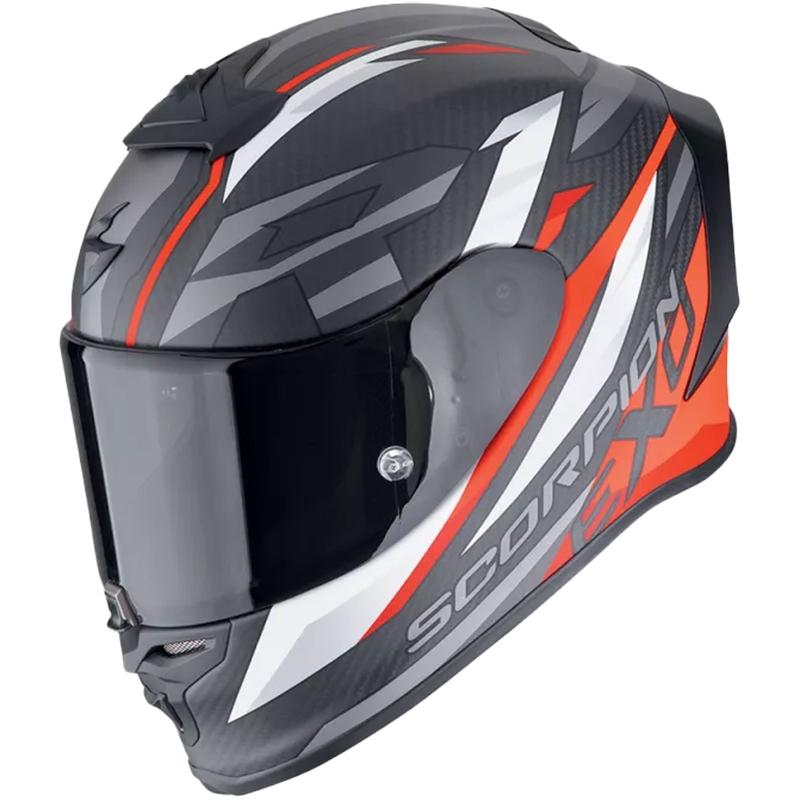 Ακέραιο κράνος μοτοσικλέτας Scorpion EXO-R1 EVO CARBON AIR RUNNER ματ μαύρο-κόκκινο