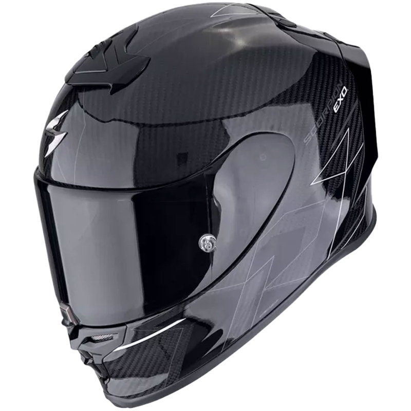 Ακέραιο κράνος μοτοσικλέτας Scorpion EXO-R1 EVO CARBON AIR CYNERGY μαύρο και λευκό