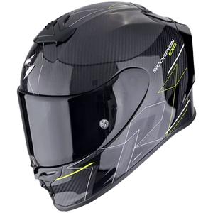 Ακέραιο κράνος μοτοσικλέτας Scorpion EXO-R1 EVO CARBON AIR CYNERGY μαύρο-κίτρινο φλούο