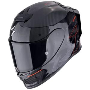 Ολοκληρωμένο κράνος μοτοσικλέτας Scorpion EXO-R1 EVO CARBON AIR CYNERGY μαύρο-κόκκινο