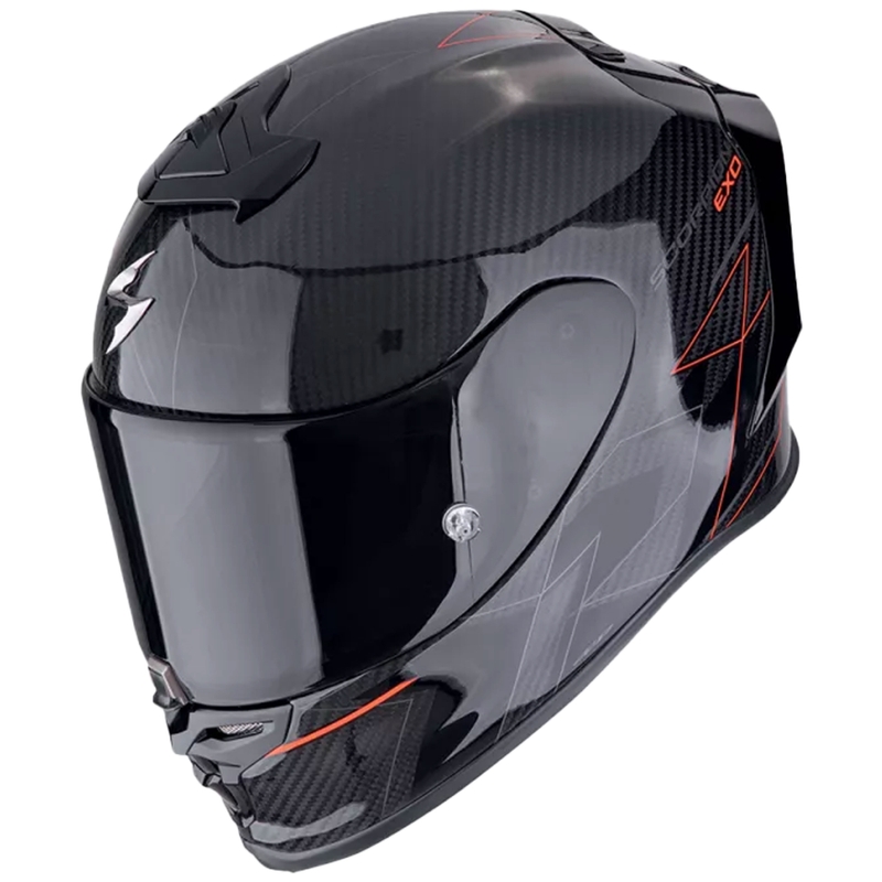 Ολοκληρωμένο κράνος μοτοσικλέτας Scorpion EXO-R1 EVO CARBON AIR CYNERGY μαύρο-κόκκινο