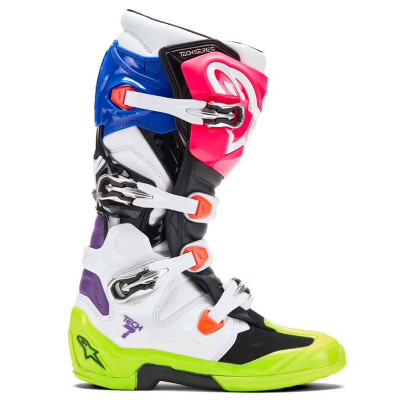 Πολύχρωμες μπότες μοτοκρός Alpinestars TECH 7 περιορισμένης έκδοσης Hay