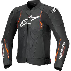 Δερμάτινο μπουφάν μοτοσικλέτας Alpinestars Dusk Airflow μαύρο-fluo κόκκινο