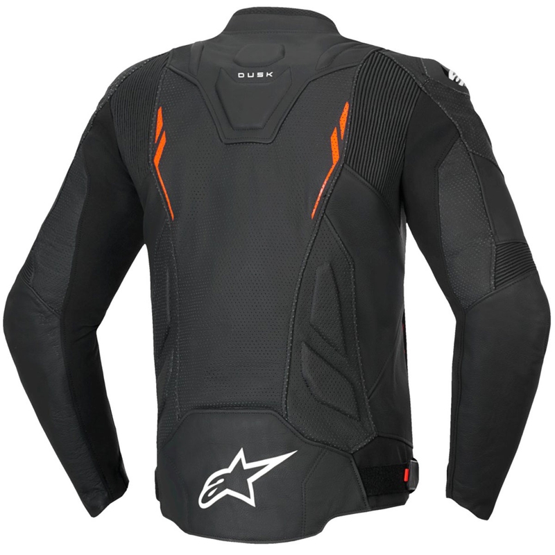 Δερμάτινο μπουφάν μοτοσικλέτας Alpinestars Dusk Airflow μαύρο-fluo κόκκινο