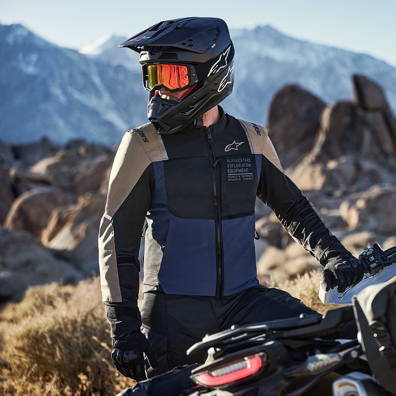 Alpinestars ST-2 Air τζάκετ μοτοσικλέτας σκούρο μπλε-σκούρο χακί-μαύρο