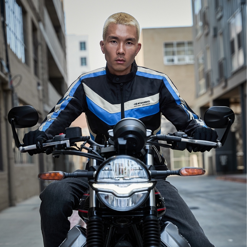 Alpinestars T-Dyno Water Resistant μπουφάν μοτοσικλέτας μαύρο-μπλε-μπεζ