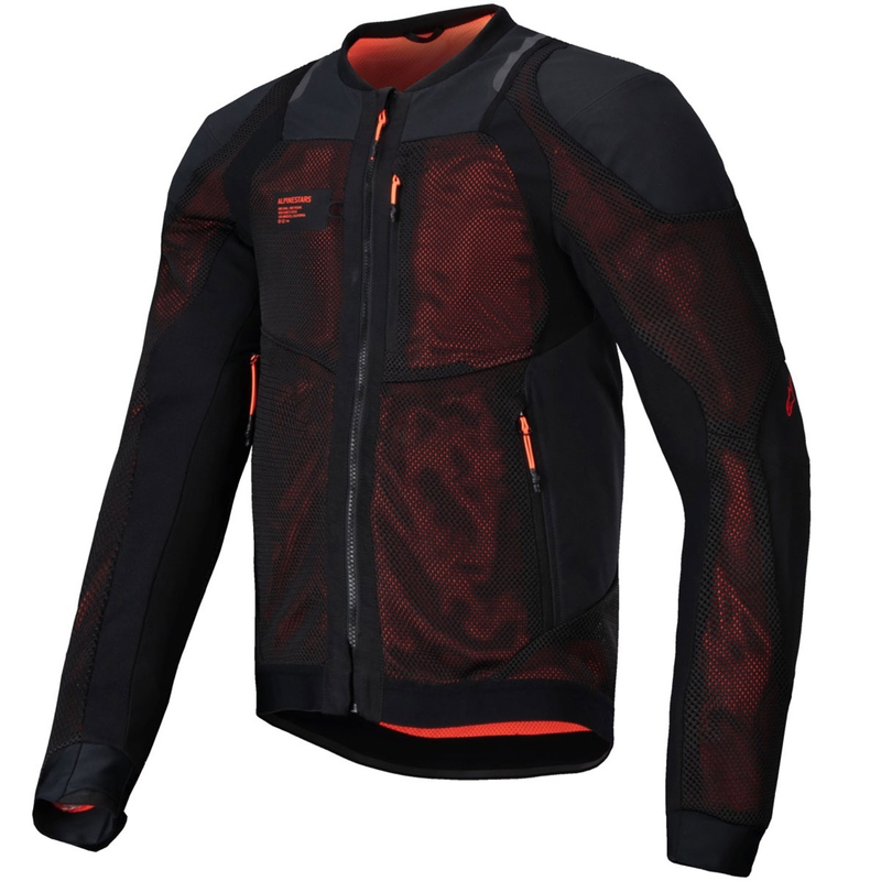 Μπουφάν μοτοσικλέτας Alpinestars TROOP-AIR PRO μαύρο-fluo κόκκινο