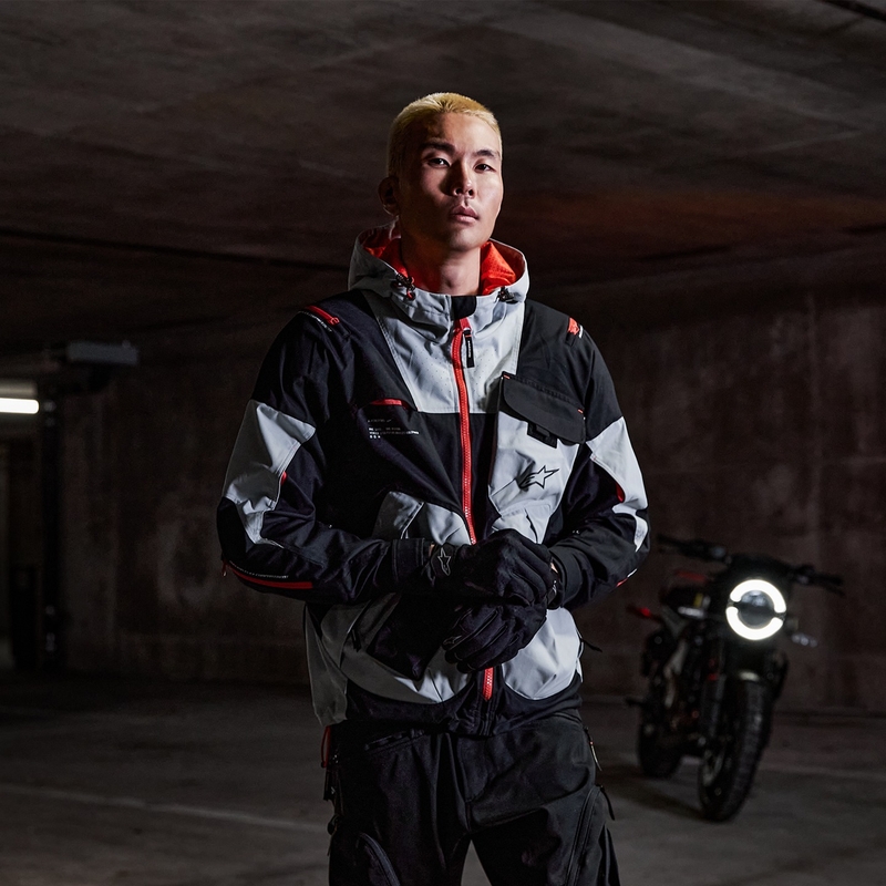 Μπουφάν μοτοσικλέτας Alpinestars MOGRESS AIR μαύρο-αμύγδαλο-πορτοκαλί