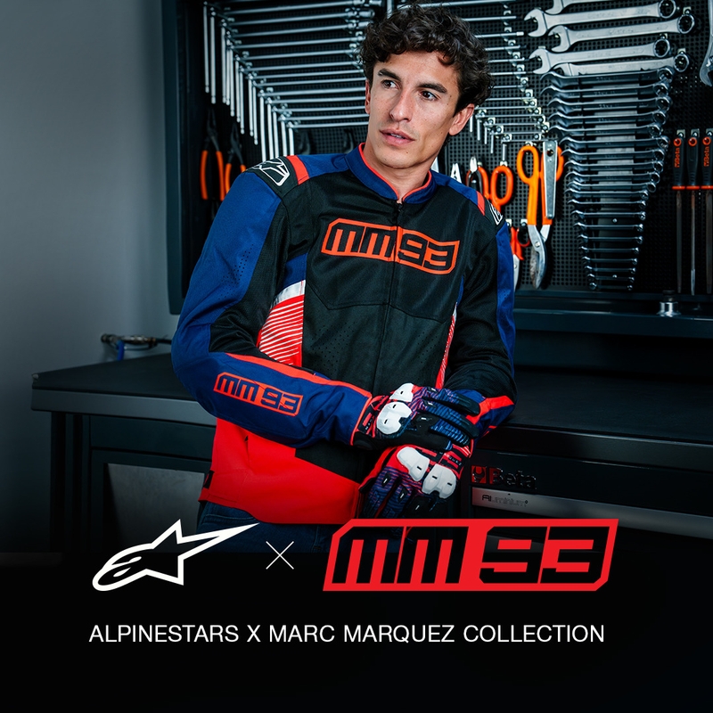 Alpinestars T-SPS Air V2 MM93 μπουφάν μοτοσικλέτας, συλλογή fluo, κόκκινο-μπλε-μαύρο-άσπρο