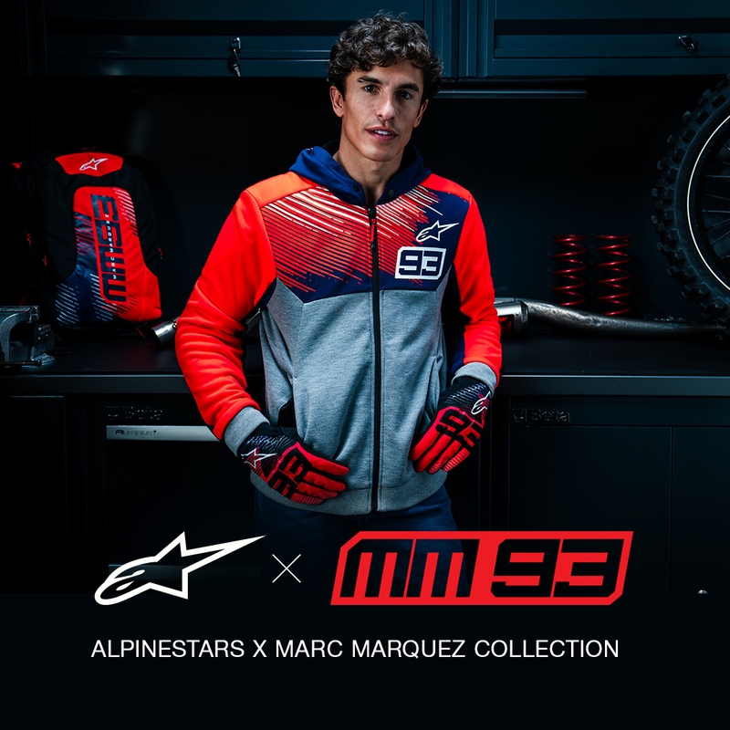Συλλογή Alpinestars Chrome V2 Sport Hoodie MM93 ανοιχτό γκρι-μπλε-fluo κόκκινο