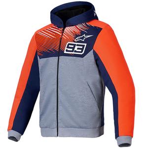 Συλλογή Alpinestars Chrome V2 Sport Hoodie MM93 ανοιχτό γκρι-μπλε-fluo κόκκινο
