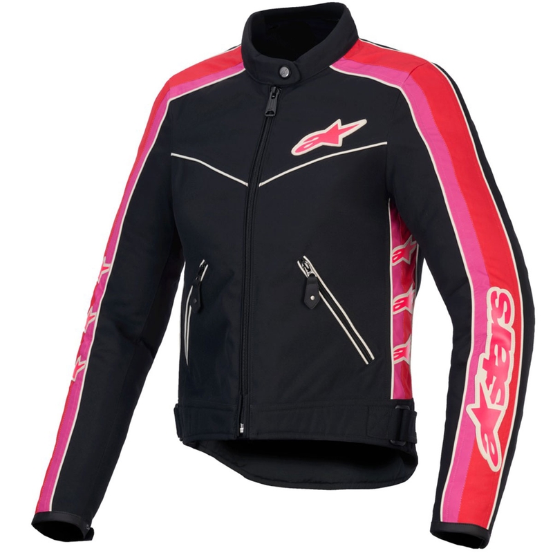 Alpinestars Stella T-Dyno Αδιάβροχο γυναικείο μπουφάν μοτοσικλέτας Μαύρο-Κόκκινο-Ροζ