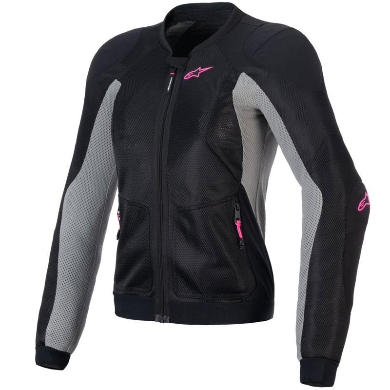 Γυναικείο μπουφάν μοτοσικλέτας Alpinestars STELLA TROOP-AIR μαύρο-γκρι-φλουορόζ