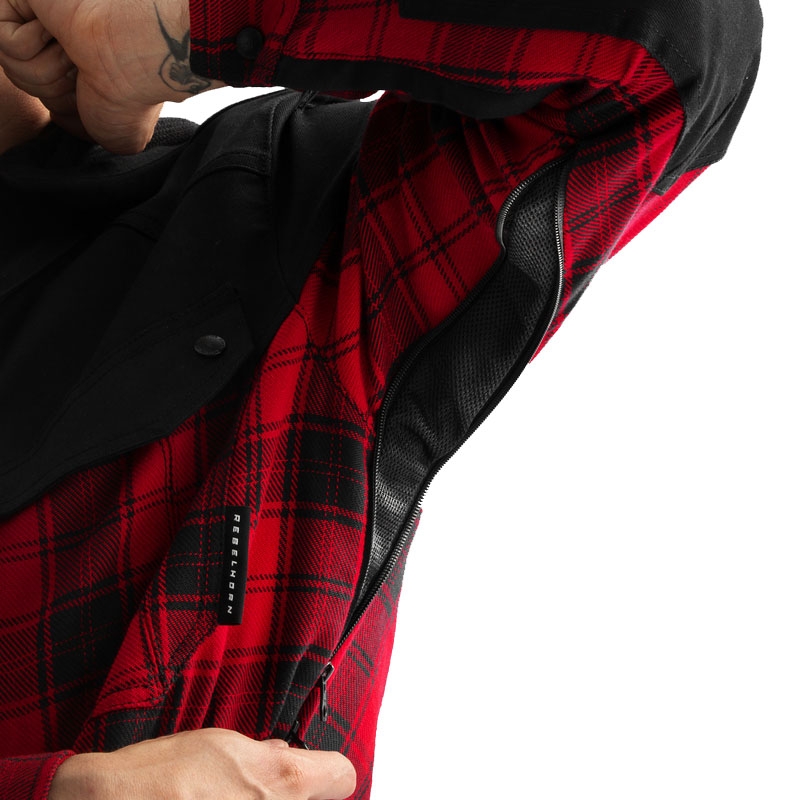 Μπλούζα μοτοσικλέτας Rebelhorn Shifter μαύρο-κόκκινο