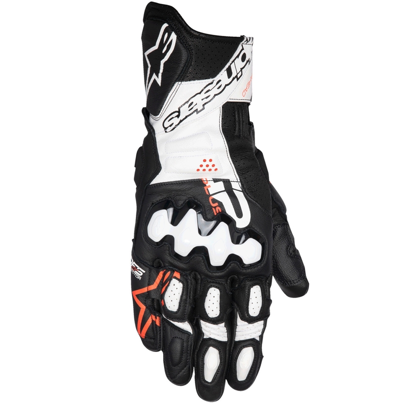 Γάντια μοτοσικλέτας Alpinestars GP Plus R V3 μαύρο-άσπρο-fluo κόκκινο