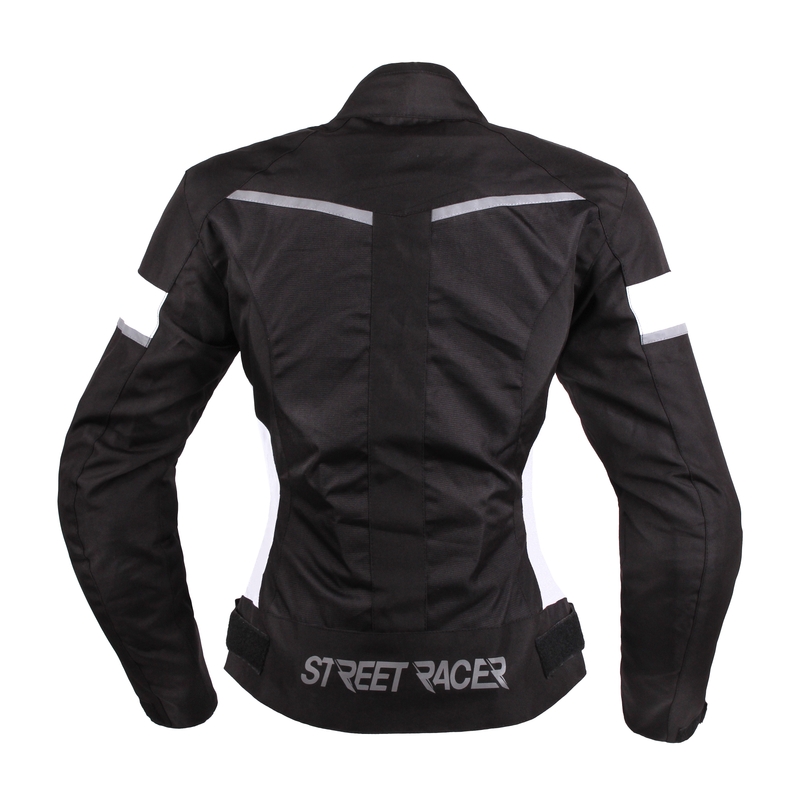 Dámská bunda na motorku Street Racer Betty černo-bílá