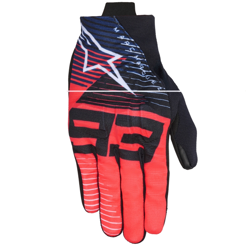 Συλλογή γαντιών Alpinestars Reef V2 MM93 Motorcycle Gloves Collection Fluo Red-Blue-White