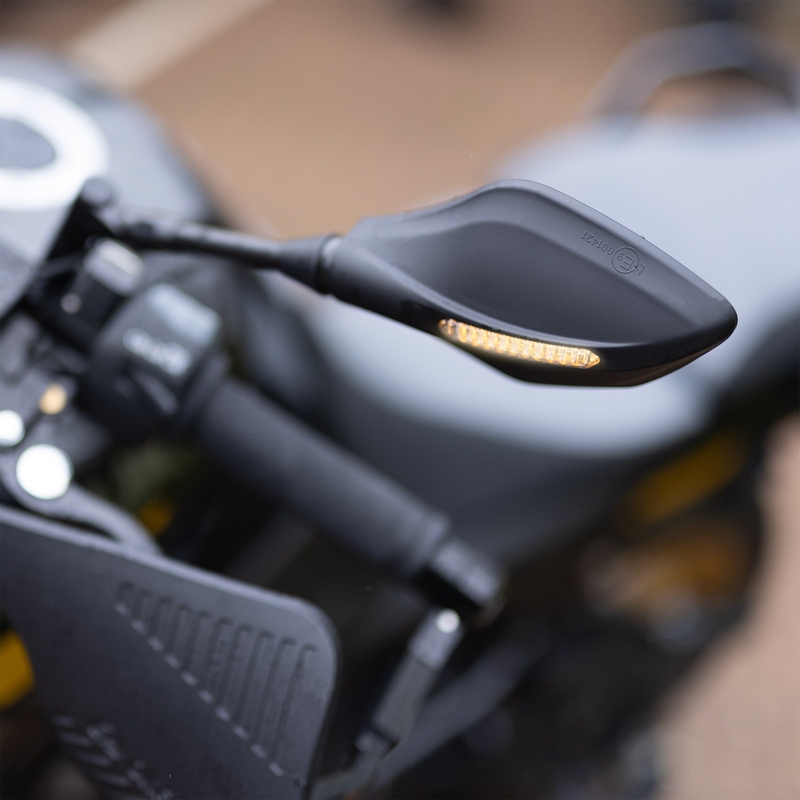 Καθρέπτης με ενσωματωμένο φλας Oxford Signal μαύρο αριστερά